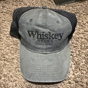 Gray and Black Whiskey Helps Cap